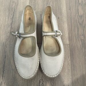 Pull&Bear Cream Espadrille Mary Jane Shoes